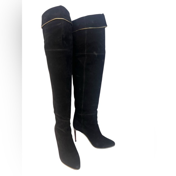 Balmain black suede over the knee boots - Picture 10 of 12